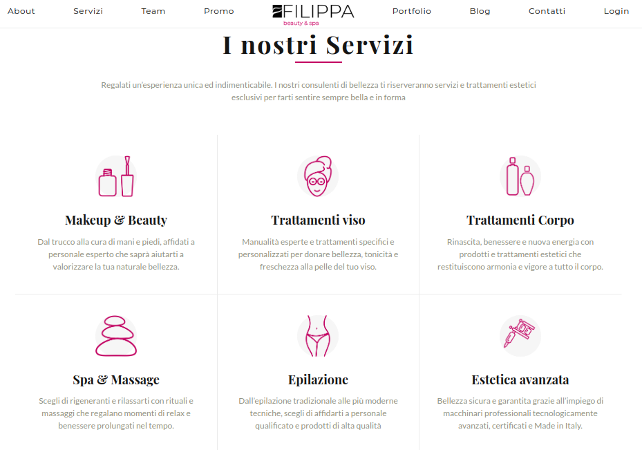 Portale Web Filippa Beauty & SPA