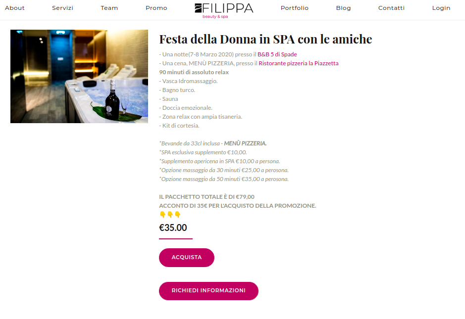 Portale Web Filippa Beauty & SPA